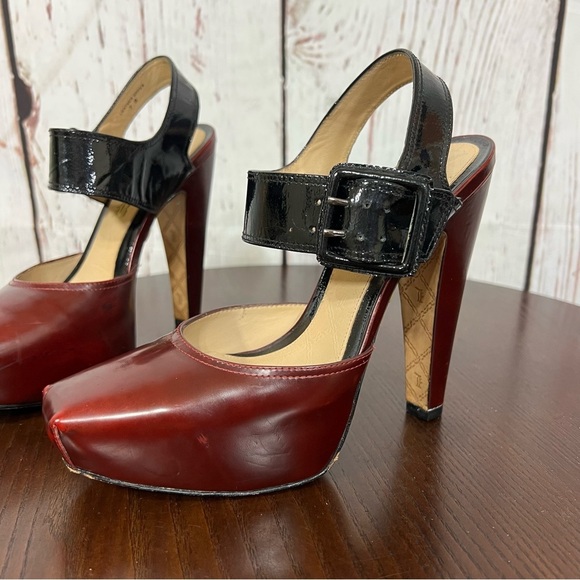 L.A.M.B. by Gwen Stefani HAMURA women’s Platform Heels  Black red Vintage Y2K 7B - Picture 13 of 17